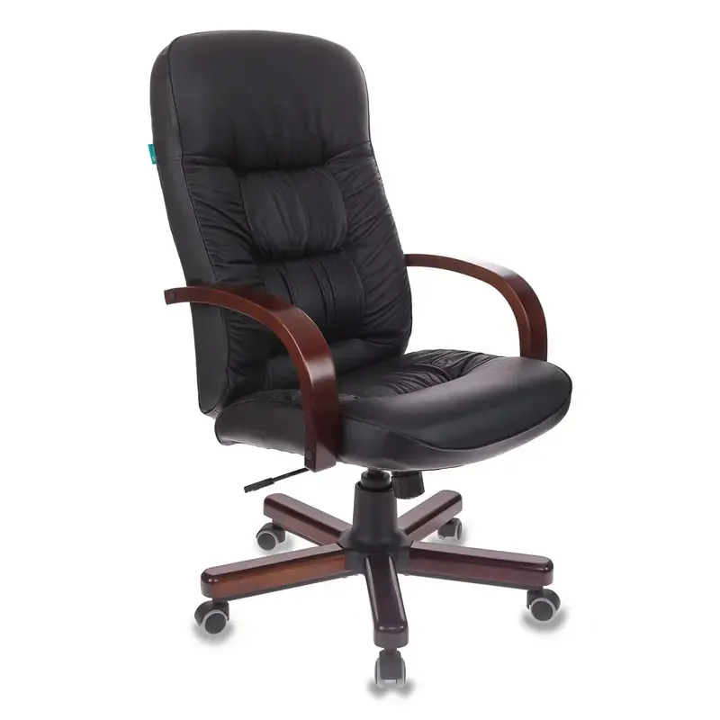 Кресло руководителя Бюрократ T-9908/WALNUT черный кожа крестовина металл главное фото